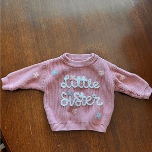Pink 'Little Sister' Knit Sweater 0-3 month